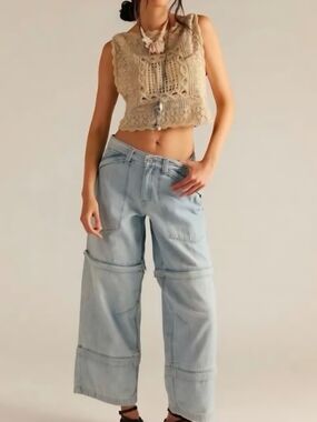 Nwt We The Free Trailblazer Convertable Sloucy Jeans 25
